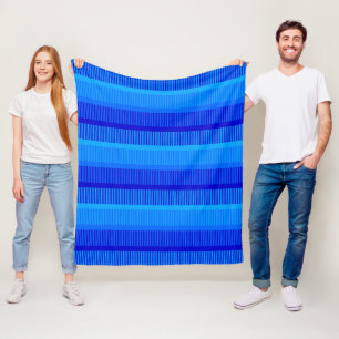 Stylish BLUE Stripes Fleece Blanket