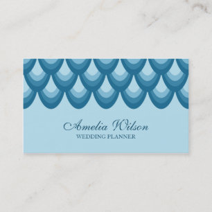 Stylish Blue Teardrop Geometric Social Media Business Card
