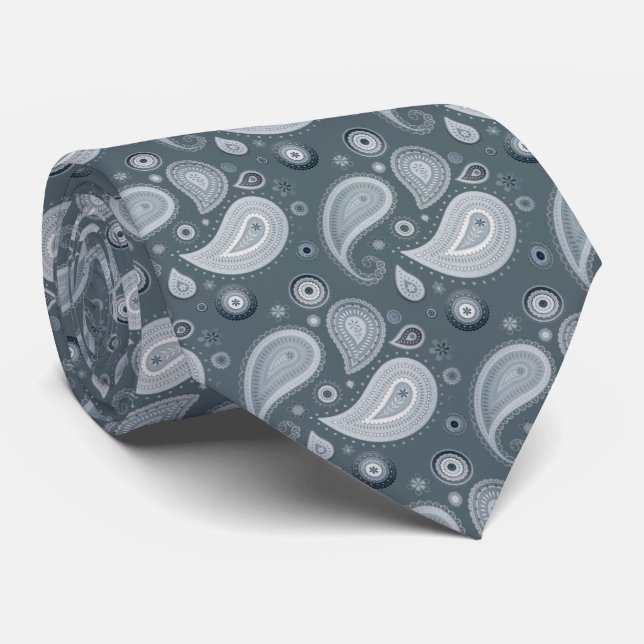 Stylish blue to gray tie (Rolled)