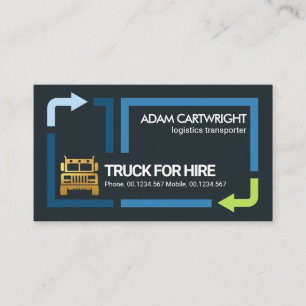 Stylish Blue Transport Frame Trucker Driver Business Card
