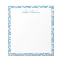 Stylish Blue Watercolor Floral Farmhouse Name