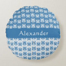 Stylish Blue & White Greek Floral Custom