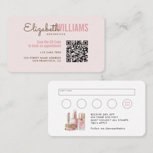 Stylish Blush Pink Beauty Aesthetics Loyalty & Business Card