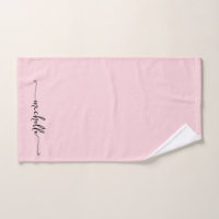 Stylish Blush Pink Monogram Name Script Signature