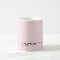 Stylish Blush Pink Monogram Name Signature