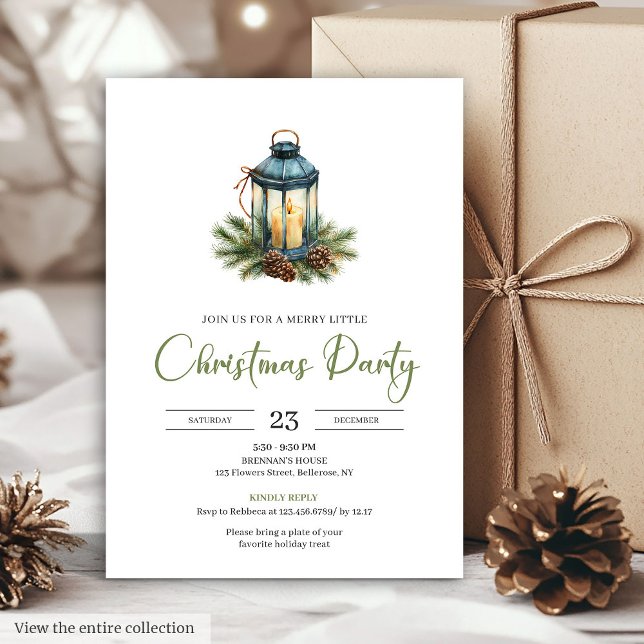 Stylish Bohemian Neutral Botanical Christmas  Invitation (Stylish Bohemian Neutral Botanical Christmas Invitation)