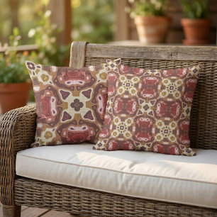 Stylish Bohemian Retro Abstract Tribal Art Pattern Cushion