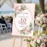 Stylish Boho Dusty Pink Floral 40th Birthday Welco Poster<br><div class="desc">✅ For matching items search 36-40 in my collections ✅ Welcome guests with this elegant baby shower welcome sign featuring soft floral artwork, eucalyptus greenery, and delicate gold glitter accents in rose gold, blush pink, or dusty pink tones. Perfect for a stylish celebration entrance. Professionally printed on Zazzle for rich...</div>