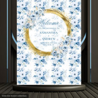Stylish Boho Pastel Blue Gold Wedding Photo Prop