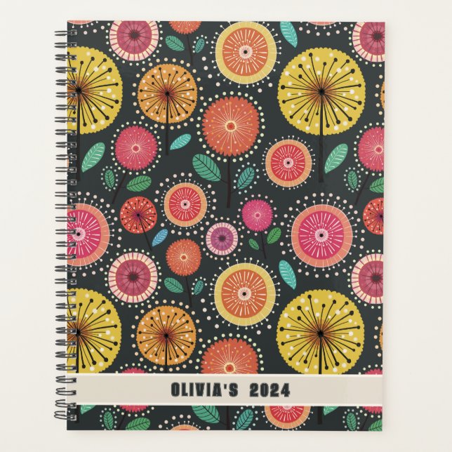 Stylish Boho Scandinavian Floral Planner (Front)