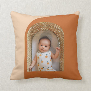 Stylish Boho Terracotta Custom Photo Keepsake  Cushion