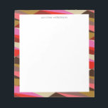 Stylish Bold 60s Geometric Border Personalised   Notepad<br><div class="desc">Stylish Bold 60s Geometric Border Personalised Notepad</div>