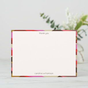 Stylish Bold 60s Geometric Border Personalised Thank You Card