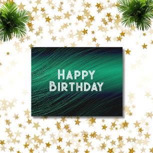 Stylish Bold Green Birthday Greetings Postcard