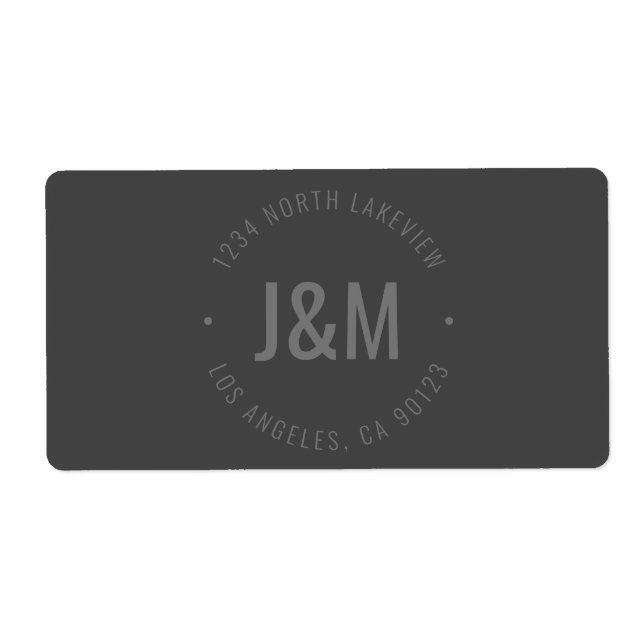 Stylish Bold Monogram & Circular Text | Dark Grey (Front)