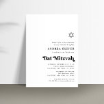 Stylish Bold Retro Script Minimalist Bat Mitzvah Invitation<br><div class="desc">Celebrate Bar Mitzvah with this modern,  elegant invitation,  featuring bold retro typography and your custom text. Easily add your own details by clicking on the "personalise" option.</div>