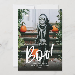 Stylish Boo Halloween  Holiday Card