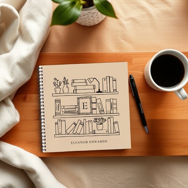 Stylish Book Lover's Monogram Name Spiral Notebook (Creator Uploaded)