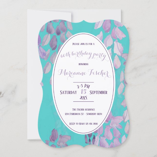 Stylish botanical 60th birthday party  (Front)