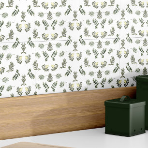 Stylish Botanical Greenery Modern Rustic Elegant Tile