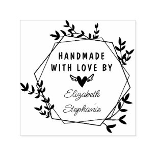 stylish botanical handmade self-inking stamp
