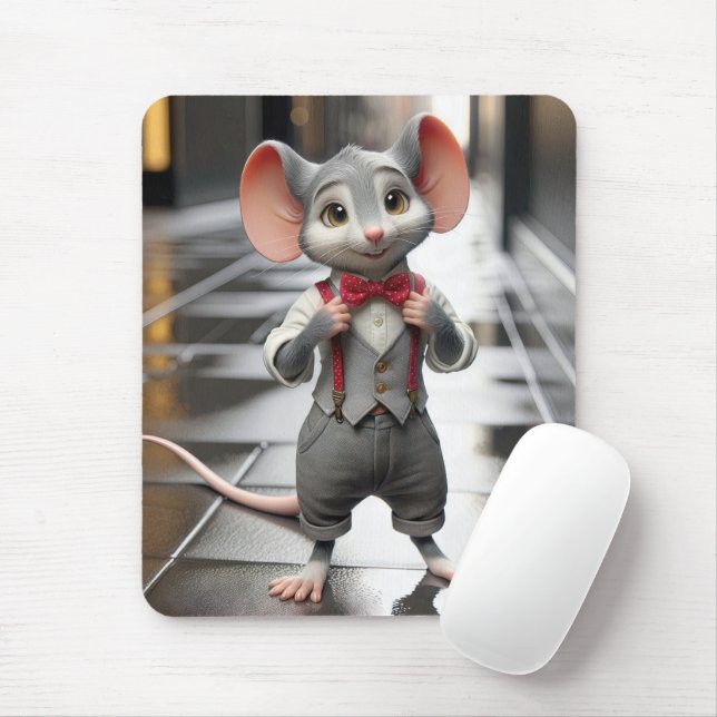 Stylish Boy Mouse With Suspenders Pad (With Mouse)