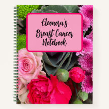 Stylish Breast Cancer Pink Floral Custom Spiral 