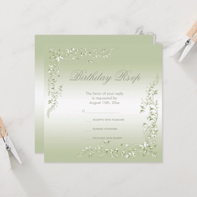 Stylish Breezeway Decoration Birthday RSVP (Front/Back In Situ)