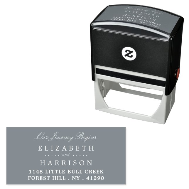 Stylish Bride & Groom Self-inking Stamp (In Situ)