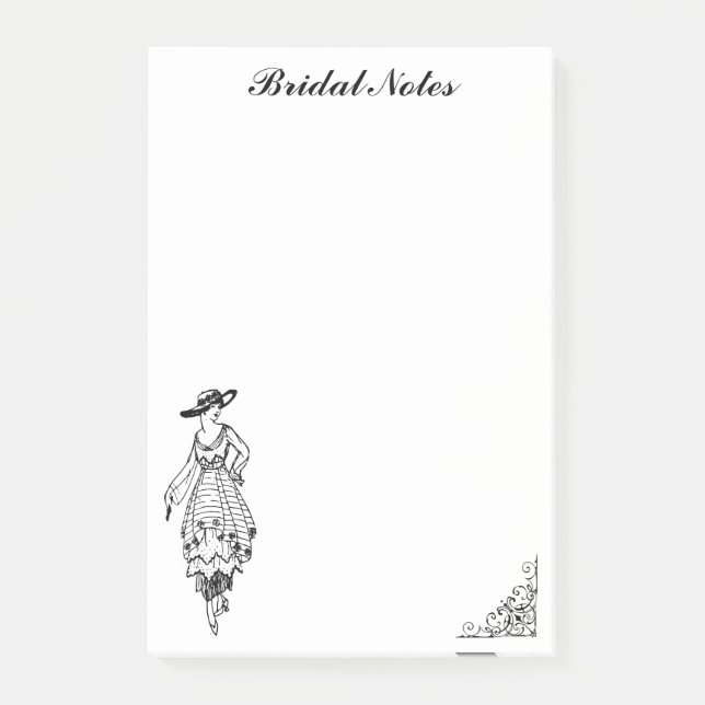 Stylish Bride Wedding Fashion Dress Bridal Notes (Front)