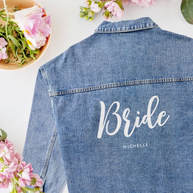 Stylish Bride Wedding Personalised Denim Jacket (Creator Uploaded)