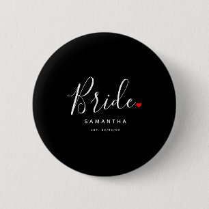 Stylish Bride Wedding T Shirt  6 Cm Round Badge