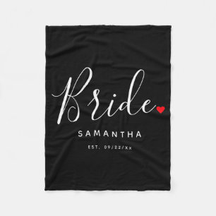 Stylish Bride Wedding T Shirt  Fleece Blanket