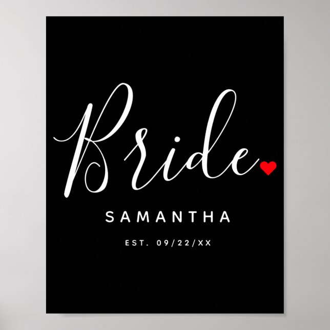 Stylish Bride Wedding T Shirt  Poster (Front)
