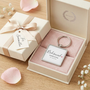 Stylish Bridesmaid Wedding Key Ring