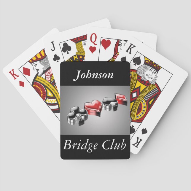 Stylish Bridge Poker Canasta Suits Modern Custom Playing Cards (Back)