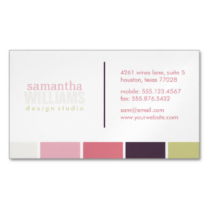 Stylish Bright Colour Blocks Magnetic Business Card