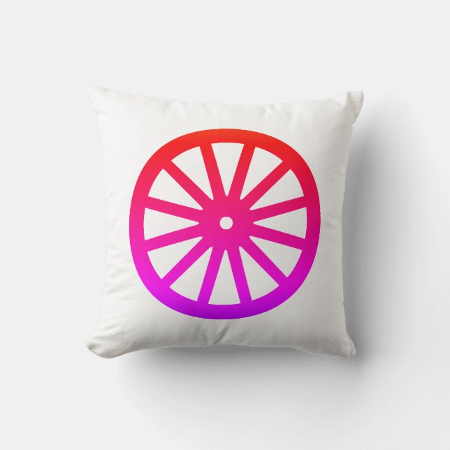 Stylish Bright Colourful Wheel Pillow Cushion (Front)