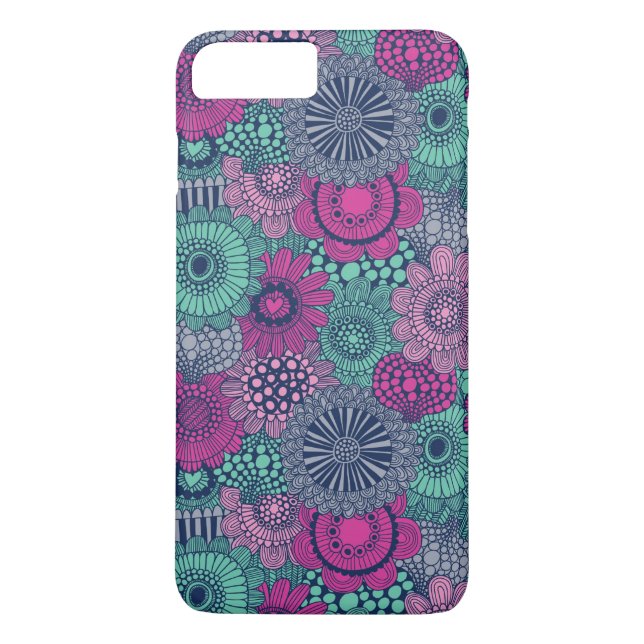 Stylish bright pattern of gorgeous flowers Case-Mate iPhone case (Back)