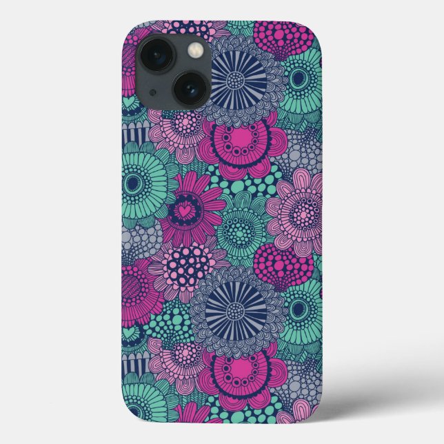 Stylish bright pattern of gorgeous flowers Case-Mate iPhone case (Back)
