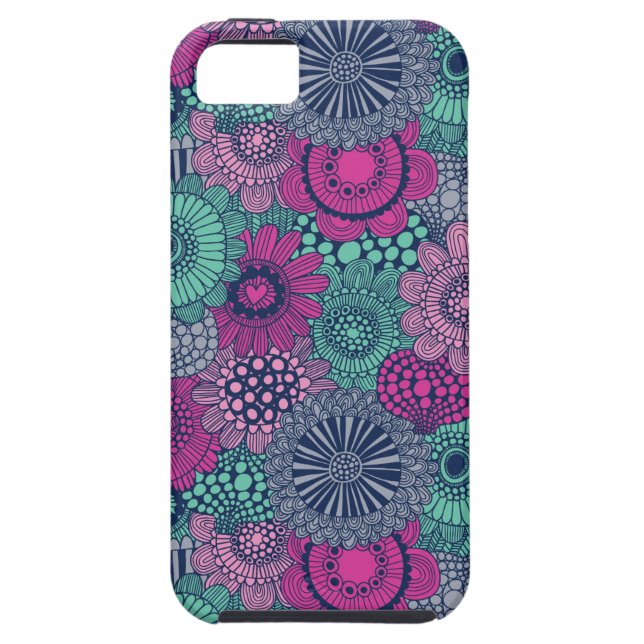 Stylish bright pattern of gorgeous flowers Case-Mate iPhone case (Back)