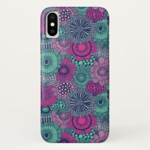 Stylish bright pattern of gorgeous flowers iPhone x case