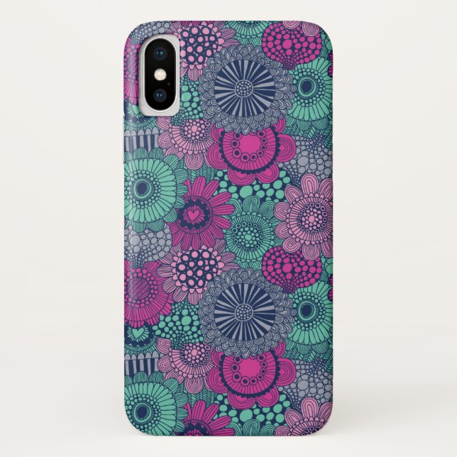 Stylish bright pattern of gorgeous flowers Case-Mate iPhone case (Back)