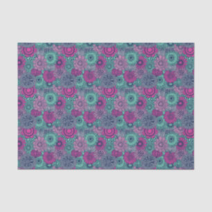 Stylish bright pattern of gorgeous flowers tissue paper