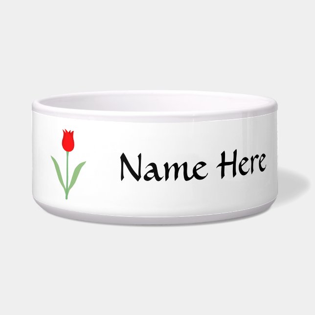Stylish Bright Red Tulip. (Front)