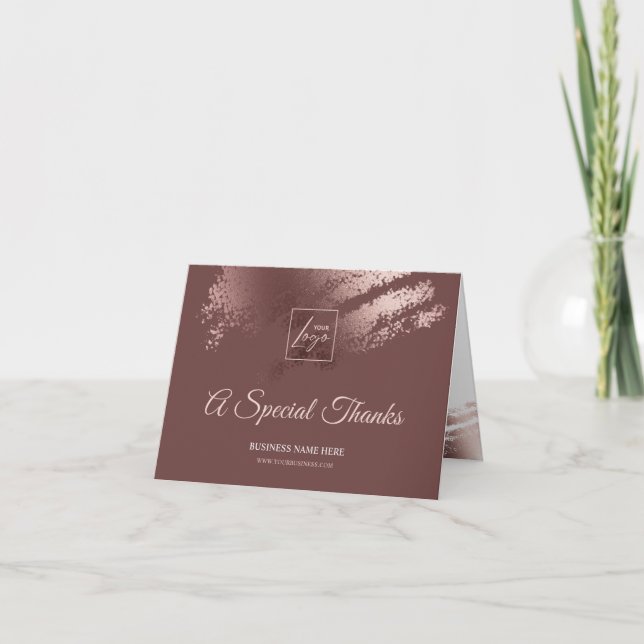 Stylish Bronze Special Thanks Business Gift Card (Front)