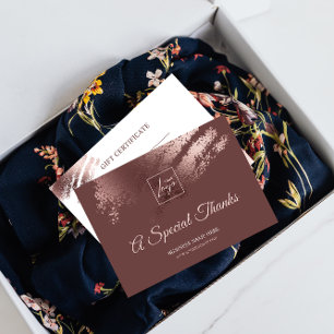 Stylish Bronze Special Thanks Business Gift Card