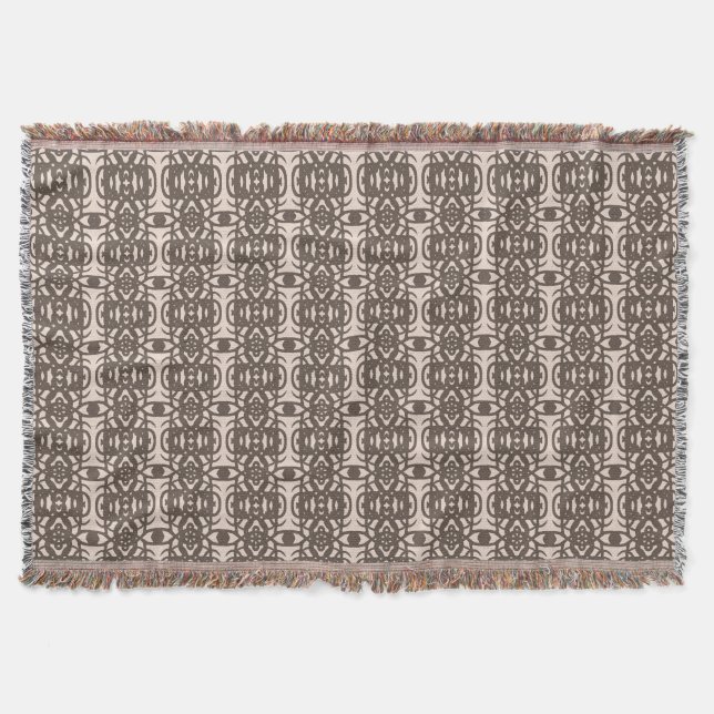 Stylish brown and beige Tao Throw Blanket (Front)
