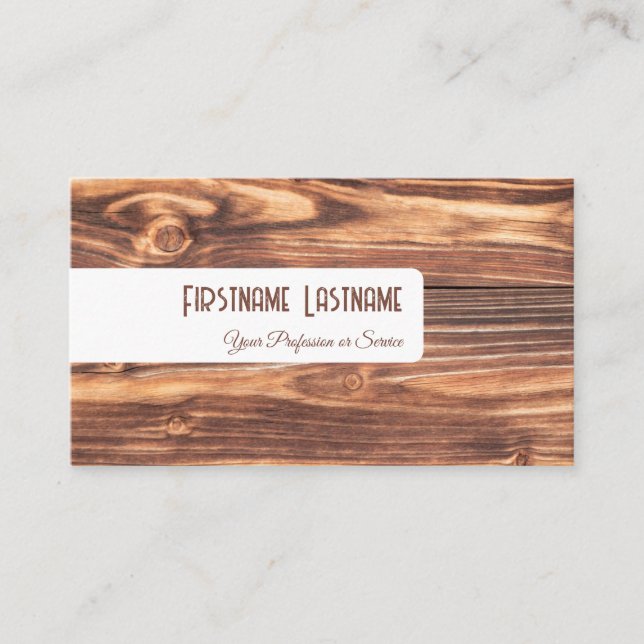 Stylish brown and white furniture design carpentry business card (Front)