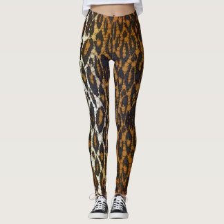 Stylish Brown Black Leopard Print Womens Leggings